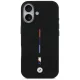 Чехол BMW M силиконовый с трёхцветной линией MagSafe для iPhone 17 – чёрный