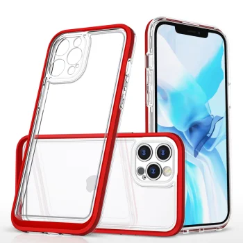 Vāciņš iPhone 12 Pro Max Hybrid Armor Clear 3 in 1, sarkans