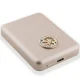 Guess MagSafe bezvadu ārējais akumulators 4G Strassed Metal Logo, 3000mAh, zelta