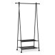 Garment Rack on Wheels with 2 Shelves ModernHome Heavy Duty Clothes Rack, Black