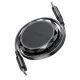 Acefast C13-03 saritināms USB-C uz USB-C kabelis 60W, 0.8m, melns