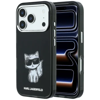 Чехол Karl Lagerfeld IML Choupette Body Sketch Print MagSafe для iPhone 17/18 Pro, черный