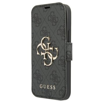 Apple iPhone 13 Pro 6.1" Guess 4G Big Metal Logo Book Case Cover (GUBKP13L4GMGGR), Grey