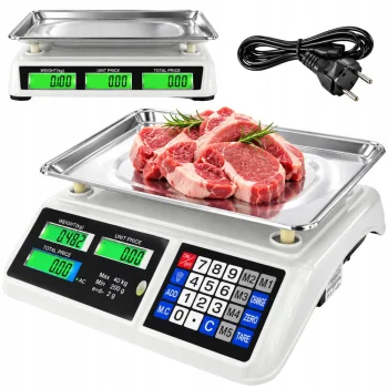 Elektroniskie tirdzniecības svari ar cenu aprēķinu 40 kg / 2 g