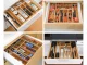Izvelkams bambusa galda piederumu organizators atvilktnei, 8 nodalījumi XL
