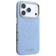 Guess Perforated 4G Gold Logo MagSafe vāciņš priekš iPhone 18 Pro Max / 17 Pro Max, gaiši zils