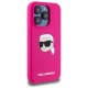 Чехол Karl Lagerfeld Silicone Karl Head Print MagSafe для iPhone 15 Pro, фуксия