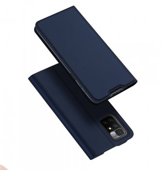 Xiaomi Redmi 10 DUX DUCIS Skin Pro Auto-absorbed Leather Cell Phone Case Cover, Blue | Telefona Vāciņš Maciņš Apvalks Grāmatiņa