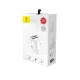 Baseus Grain Mini Car Charger 2x USB 3.1A, white - divu portu auto ladētājs