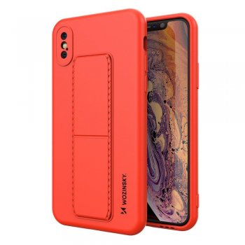 Apple iPhone X / Xs 10 5.8" Wozinsky Flexible Silicone Kickstand Case Cover, Red | Silikona Vāciņš Maciņš Apvalks Bampers