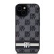 Apple iPhone 14 Plus 6.7\'\' DKNY Leather Checkered Mono Pattern Printed Stripes Case Cover, Black | Чехол...