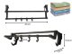 No-Drill Bathroom Towel Rack, 40 cm, 4 Hooks, Black