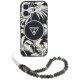 Guess Palm Trees Triangle Pearl Strap MagSafe vāciņš Apple iPhone 16, melns