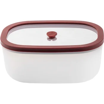 Stikla vakuuma pārtikas trauks Berkel ICON 0,9 l, balts/sarkans