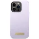 Guess iPhone 14 Pro vāciņš Silicone Logo Plate MagSafe, violets