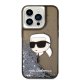 Karl Lagerfeld Liquid Glitter Karl Head Case for iPhone 14 Pro, Black
