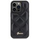 Guess stepēts metāla vāciņš ar logotipu iPhone 15 Pro Max - melns | Quilted Metal Logo case for black