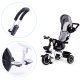ECOTOYS 3-in-1 Kids Tricycle with 360° Rotating Seat, Grey