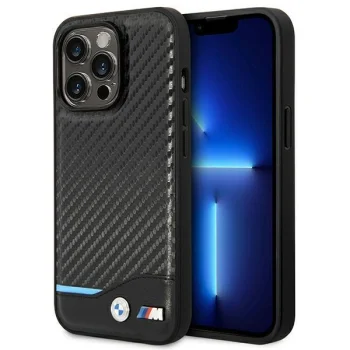 Apple iPhone 14 Pro Max 6,7" BMW Leather Carbon Case Cover (BMHCP14X22NBCK), Black | Чехол Кейс Бампер...