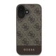 Чехол Guess 4G Bottom Stripe для iPhone 16 - Коричневый