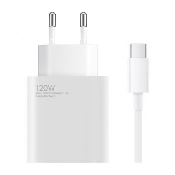 Xiaomi BHR9462EU 120W 6A USB-A sienas lādētājs ar USB-C kabeli – balts
