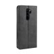 Xiaomi Redmi Note 8 Pro Vintage Style Magnetic Leather Wallet Case Cover, Black | Telefona Vāciņš Maciņš Apvalks...