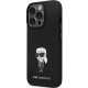 Karl Lagerfeld iPhone 14 Pro Max Case Silicone Ikonik Metal Pin, Black