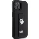 Karl Lagerfeld iPhone 15 Case Saffiano Choupette Pins Gripstand, Black