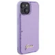 Guess iPhone 15 vāciņš Sequin Script Metal, violets