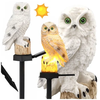 LED Solar Garden Light Owl, Ground Spike, 43 cm