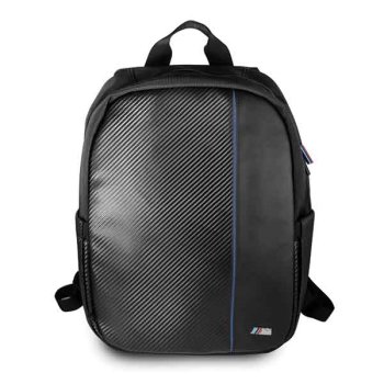 BMW Carbon Navy Stripe mugursoma 16" klēpjdatoram - melna | klēpjdatora soma sportiska backpack a laptop black