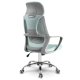 Sofotel Praga Ergonomic Mesh Office Chair with Headrest, Light Blue