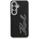 Karl Lagerfeld Grained Signature Metal Resin Logo vāciņš Samsung Galaxy S26, melns