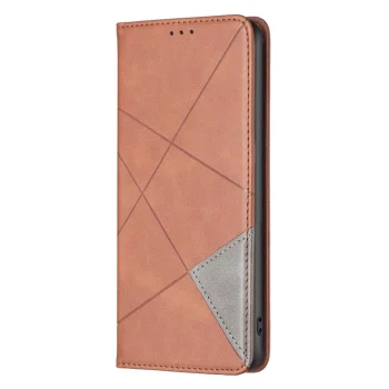 Xiaomi 13 Geometric Pattern Leather Stand Case Cover, Coffee | Чехол Кошелёк Книжка для...