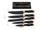 Kitchen Knife Set with Stand, 5 Knives, Black Marble