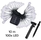 Solar garden string lights, 100 LED bulbs, 10 m, warm white, black