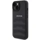 Чехол Mercedes для iPhone 15 AMG Leather Debossed Lines, черный