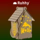 Деревянный адвент-фонарь LED Ruhhy 22163