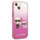 Karl Lagerfeld iPhone 13 mini Case Ikonik Karl & Choupette Pink