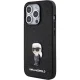 Чехол Karl Lagerfeld для iPhone 15 Pro Glitter Ikonik Logo Metal Logo, черный