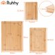 Bamboo Cutting Board Set Ruhhy 3 Piece with Stand for Kitchen