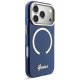 Guess IML Script Metal MagSafe Phone Case Cover iPhone 17 Pro - Blue