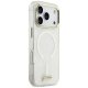 Guess IML Shell Script металлический MagSafe чехол для iPhone 17 Pro Max – белый