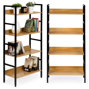 Industrial Wood and Metal Shelving Unit, Loft Style Bookcase ModernHome