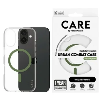 PanzerGlass iPhone 16 vāciņš CARE Flagship Case, zaļš (MagSafe)