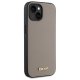 DKNY Grained Metal Logo MagSafe vāciņš iPhone 15 - Bēšs
