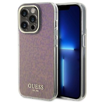 Guess iPhone 15 Pro Max Case IML Faceted Mirror Disco Iridescent, Pink