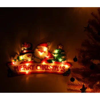 LED piekaramā Ziemassvētku logu dekorācija Merry Christmas XXL 45cm