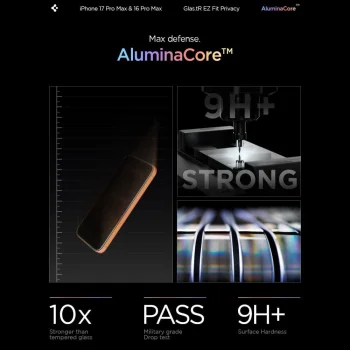 Spigen Glas.tR EZ Fit Privacy aizsargstikls iPhone 16/17 Pro Max, 2 gab.