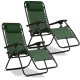 Sofotel Chillwell Folding Garden Sun Lounger with Cushion, Set of 2, Green